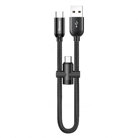 کابل 2 سر USB Type-C - Micro USB باسئوس 23 سانتی متر CAMUTC